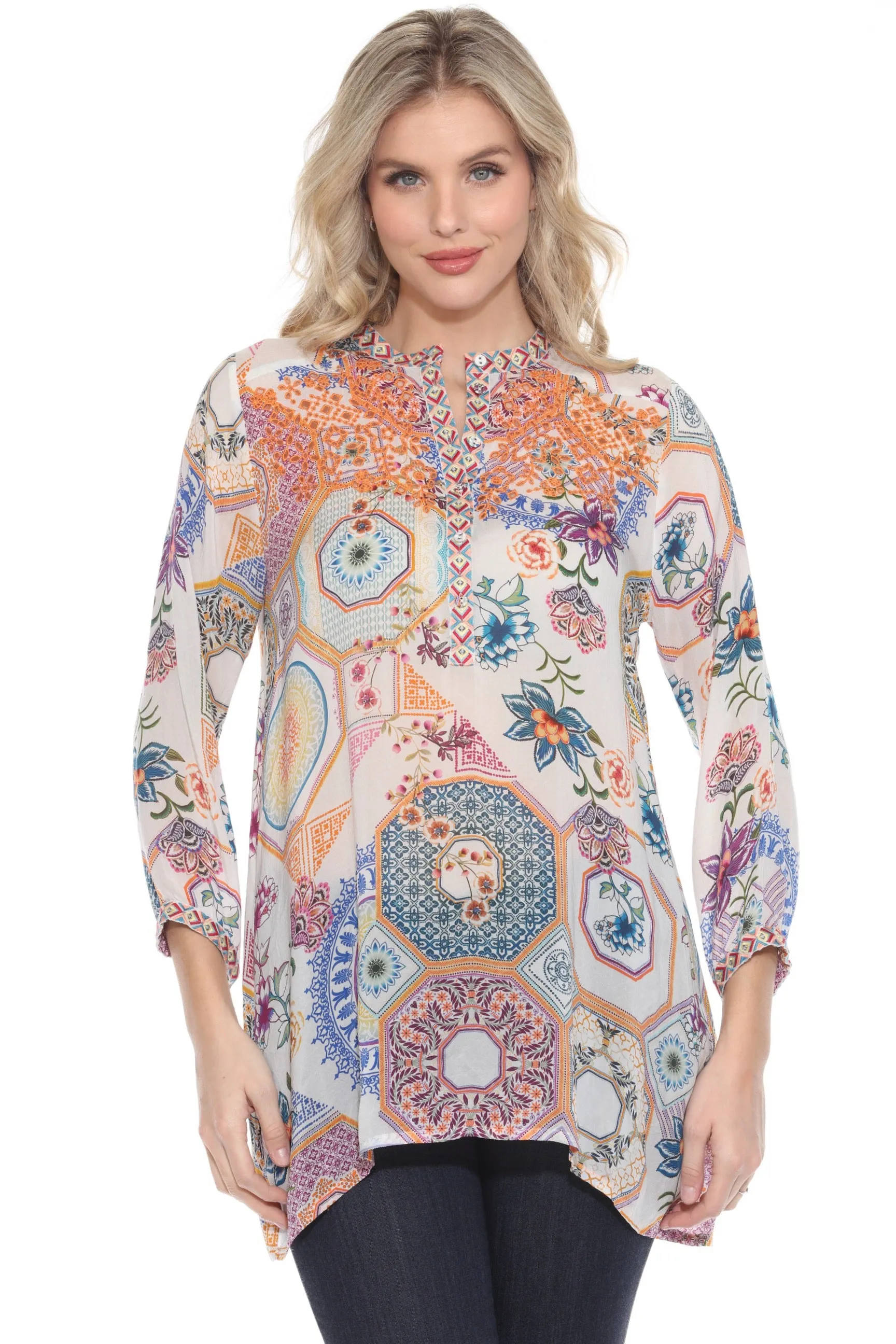 Johnny Was Waterloo Wheel Leena Tunic Top C29424A