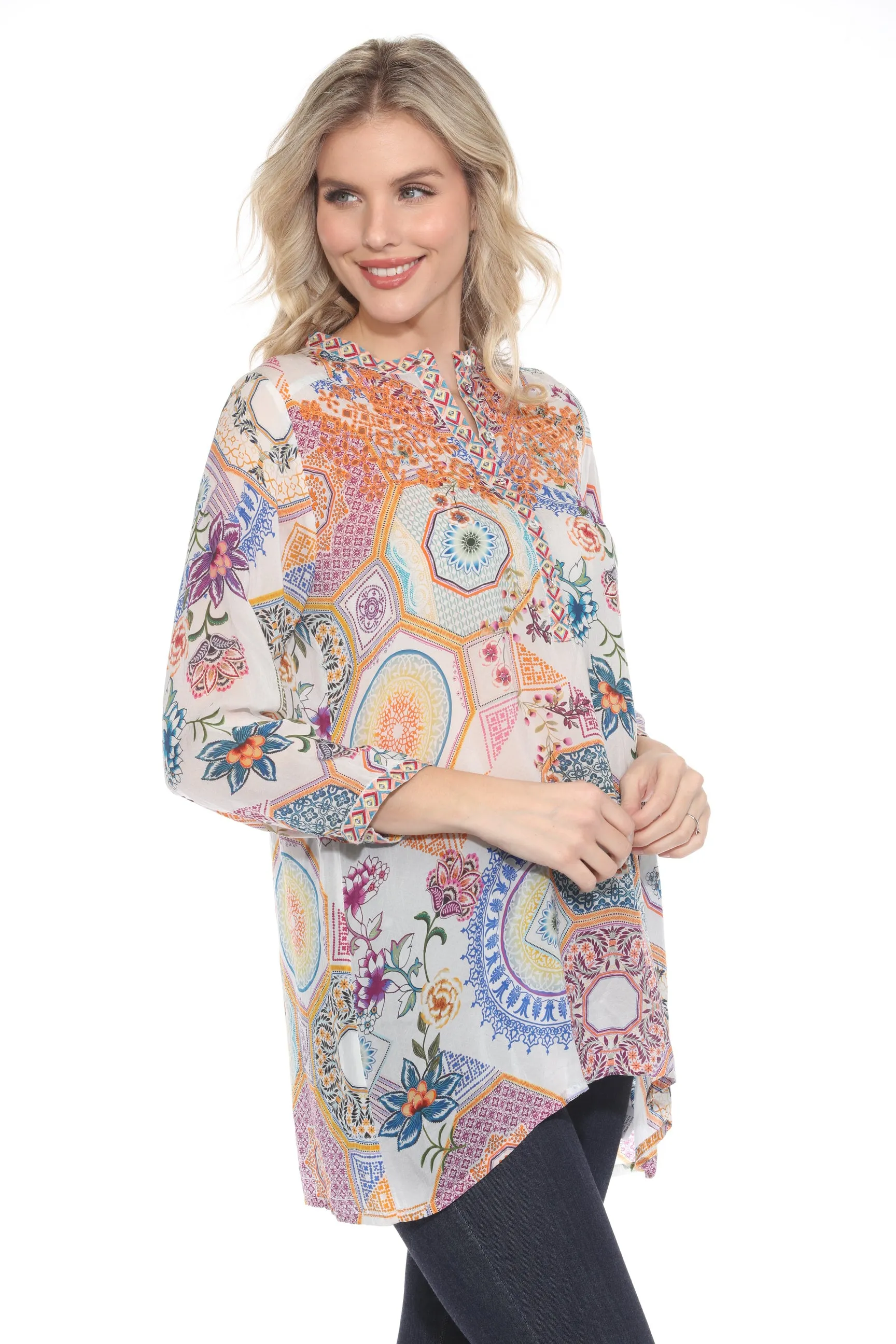 Johnny Was Waterloo Wheel Leena Tunic Top C29424A