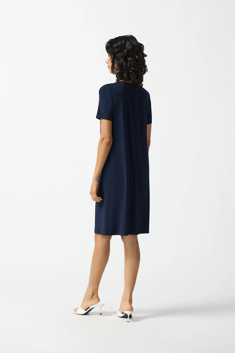 Joseph Ribkoff Silky Knit Stripe Combo Shift Dress Jr242068