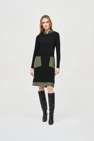 Joseph Ribkoff Two-Tone Color Block Long Sleeve Shift Dress 243031