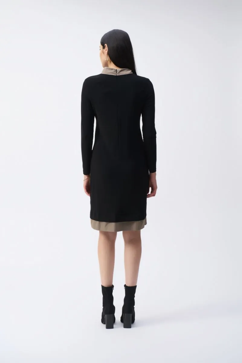 Joseph Ribkoff Two-Tone Color Block Long Sleeve Shift Dress 243031