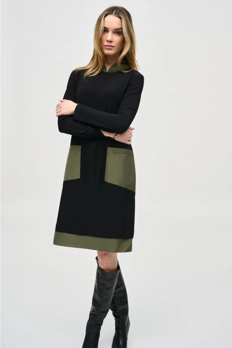 Joseph Ribkoff Two-Tone Color Block Long Sleeve Shift Dress 243031