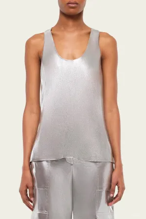 Kamari U-Neck Tank Top in Silver