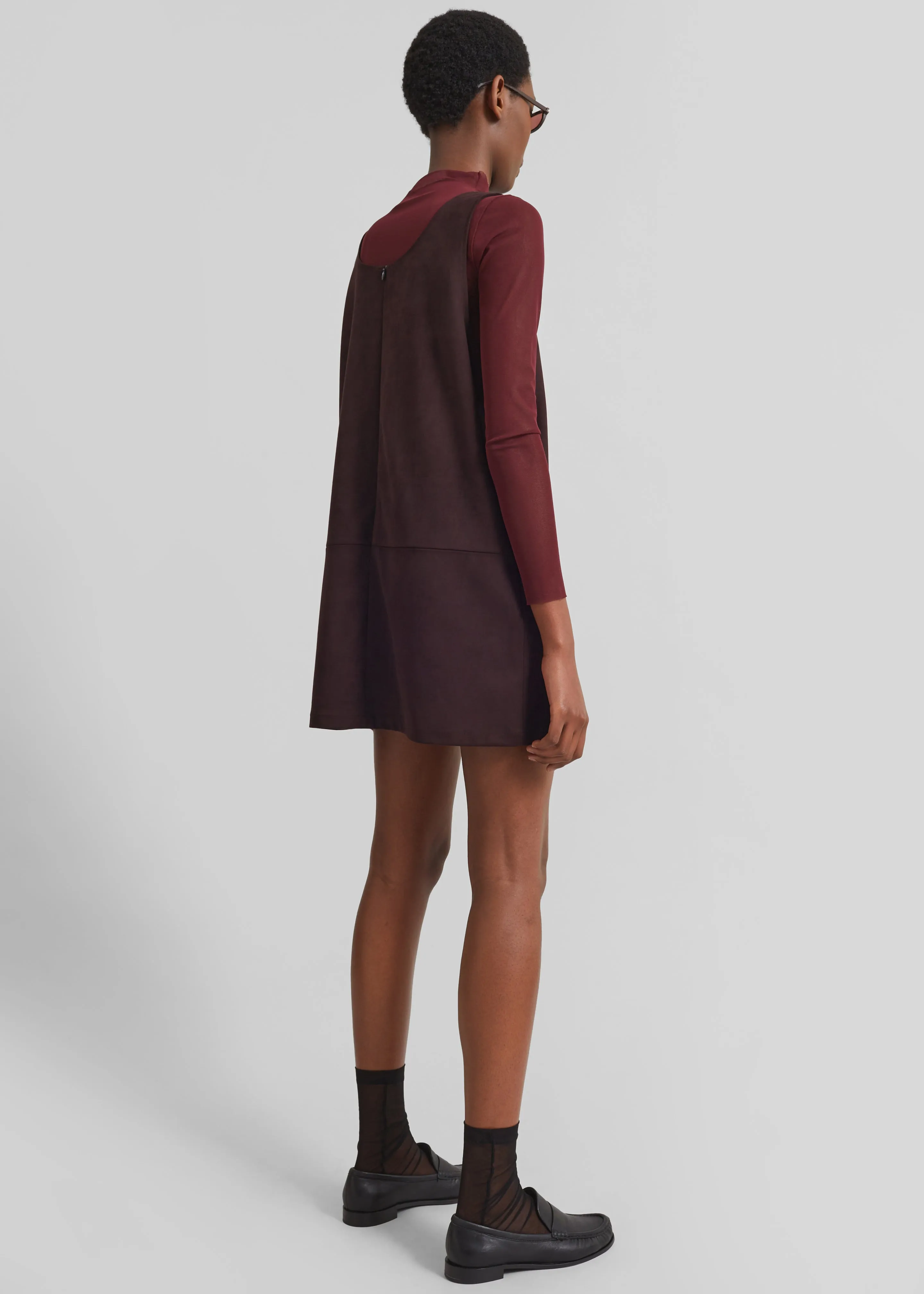Kildare Faux Suede Dress - Plum