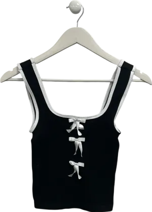 kimch blue Black Beau Bow Tank Top UK S