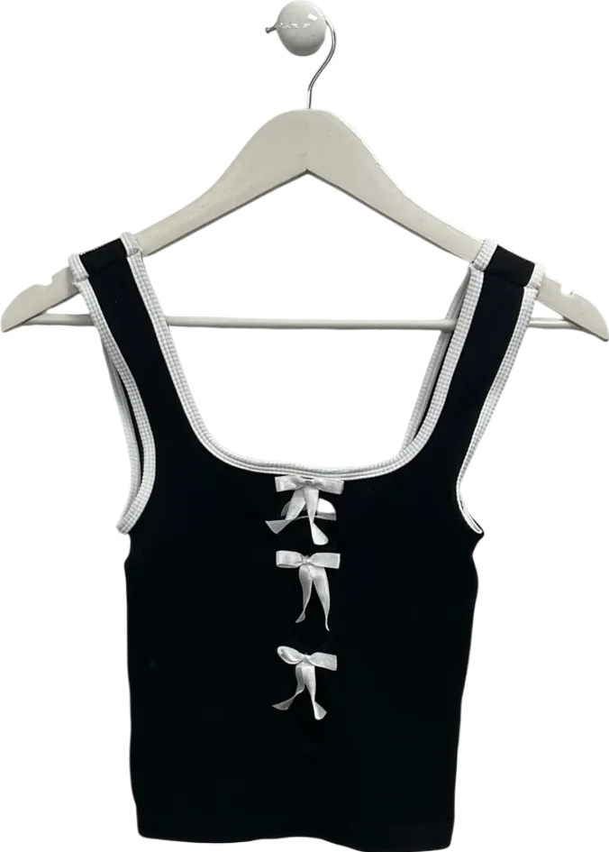 kimch blue Black Beau Bow Tank Top UK S