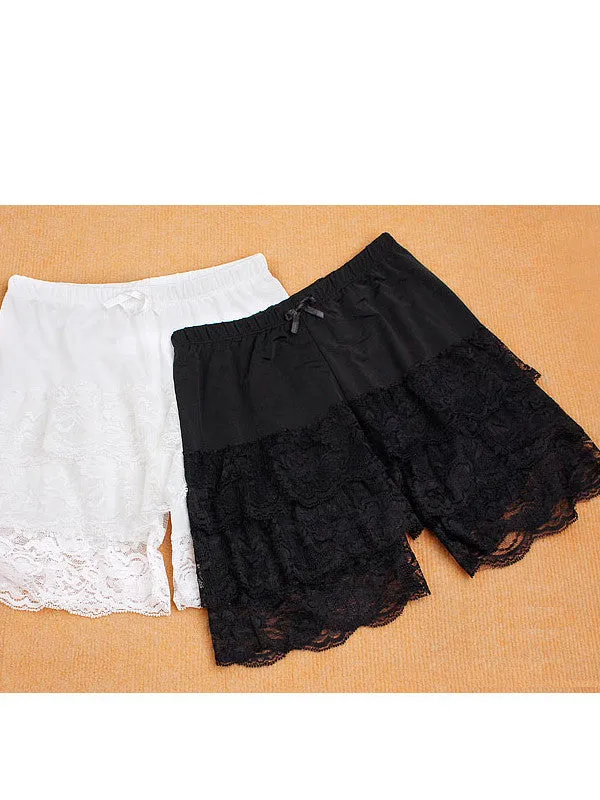 lace ruffle shorts