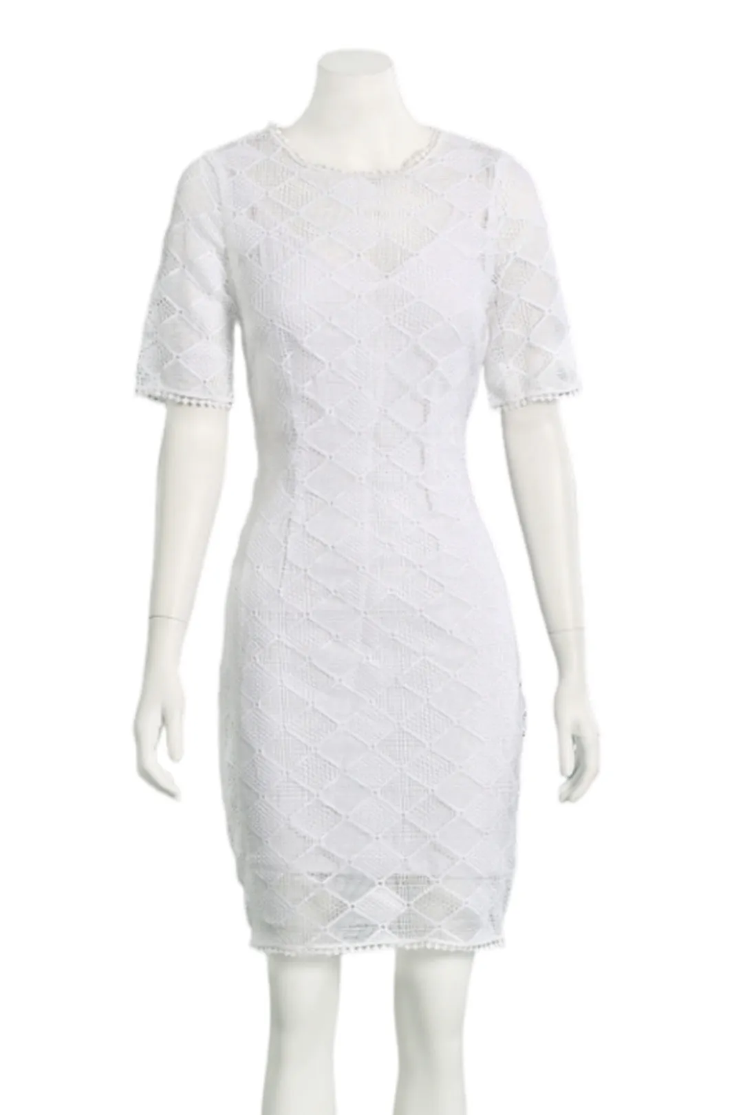 Lace Shift Dress in White