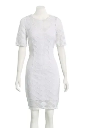 Lace Shift Dress in White
