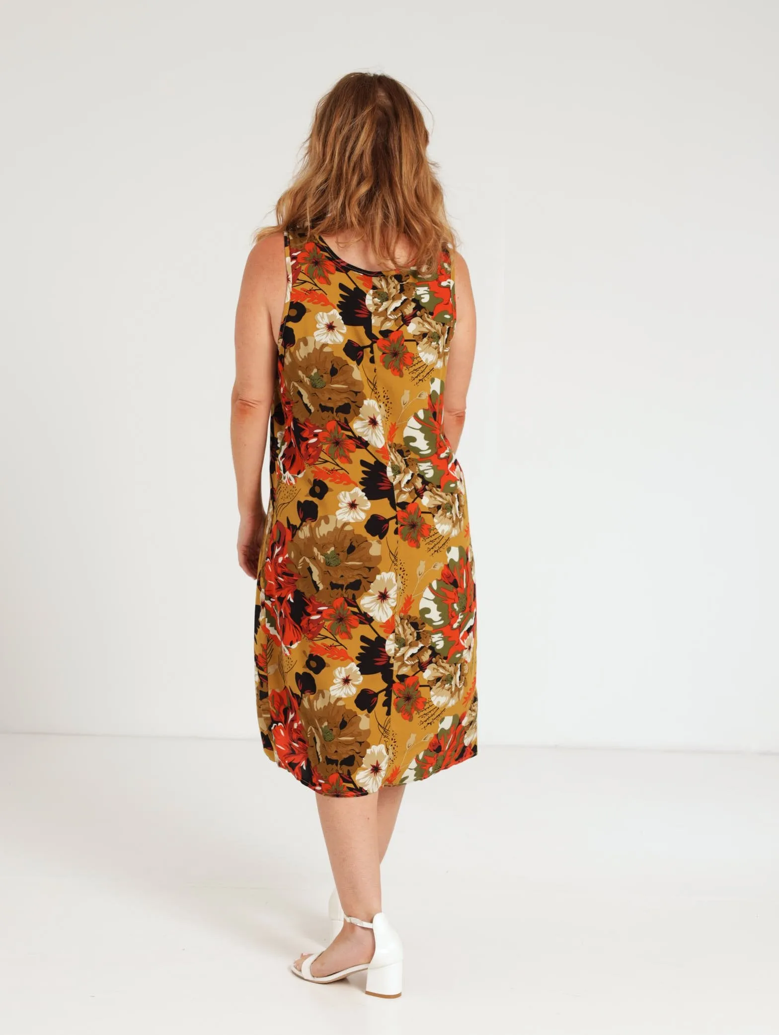 Ladies Shift Dress - Rust