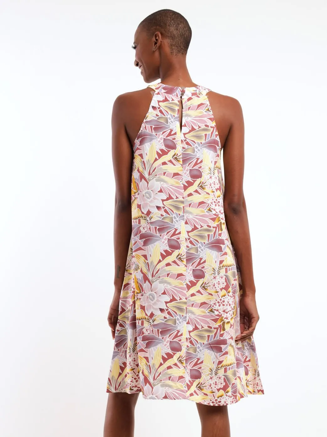 Ladies Sleeveless Halter Shift Dress