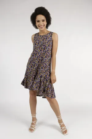 Ladies Tier Hem Shift Dress - Multi