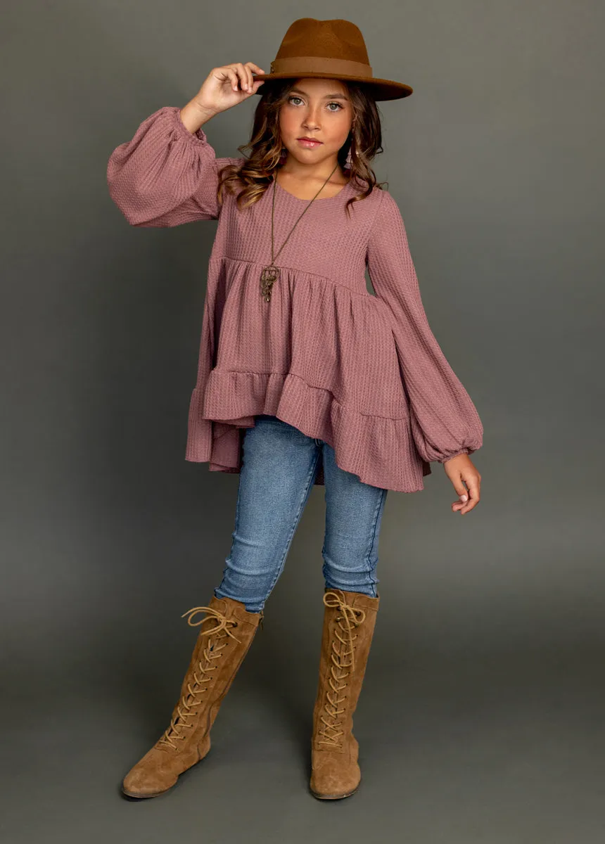 Laila Henley Top in Mauve