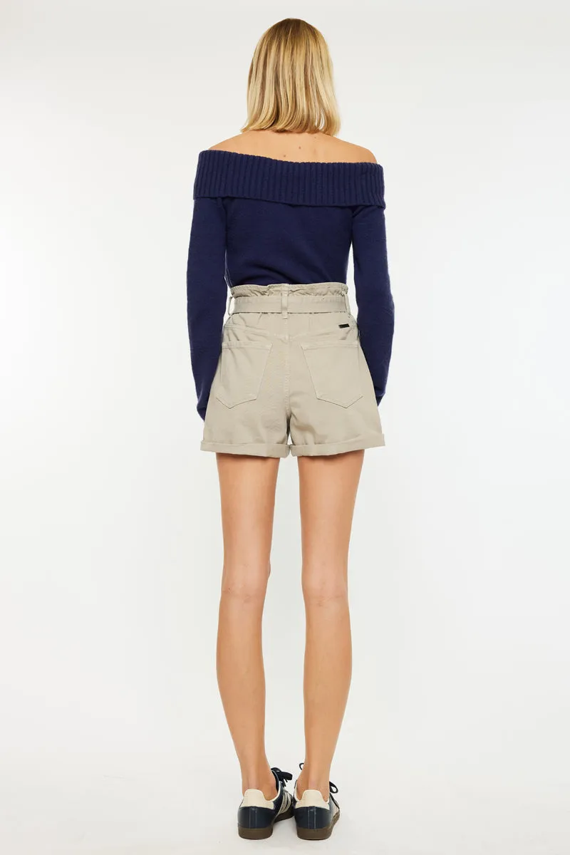 Laquell Ultra High Rise Belted Paperbag Shorts