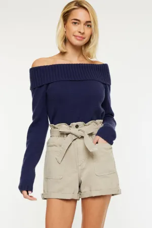 Laquell Ultra High Rise Belted Paperbag Shorts