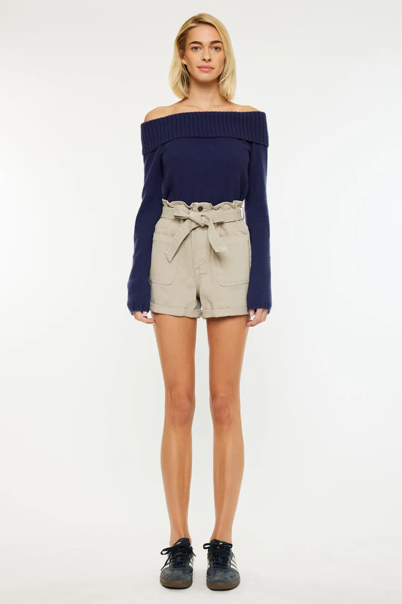 Laquell Ultra High Rise Belted Paperbag Shorts