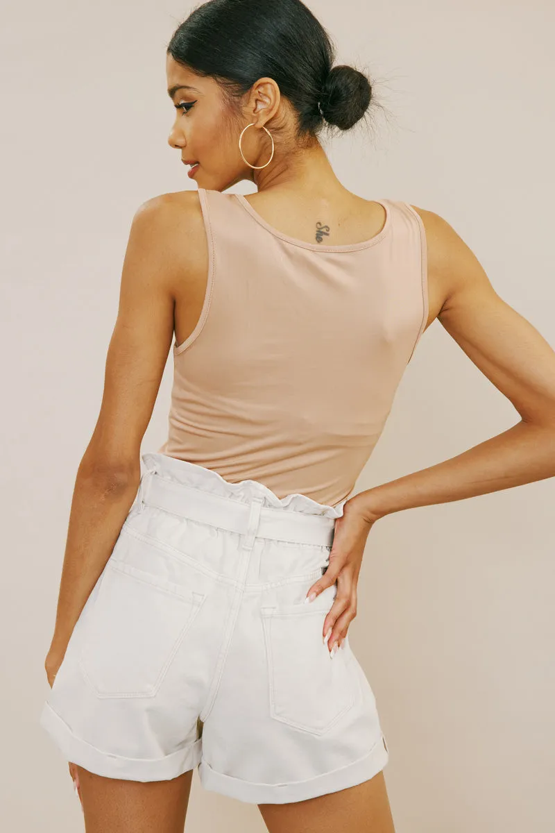 Laquell Ultra High Rise Belted Paperbag Shorts