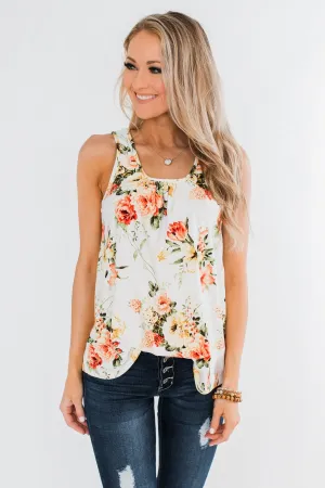 Lead Me To You Floral Tank Top- Ivory
