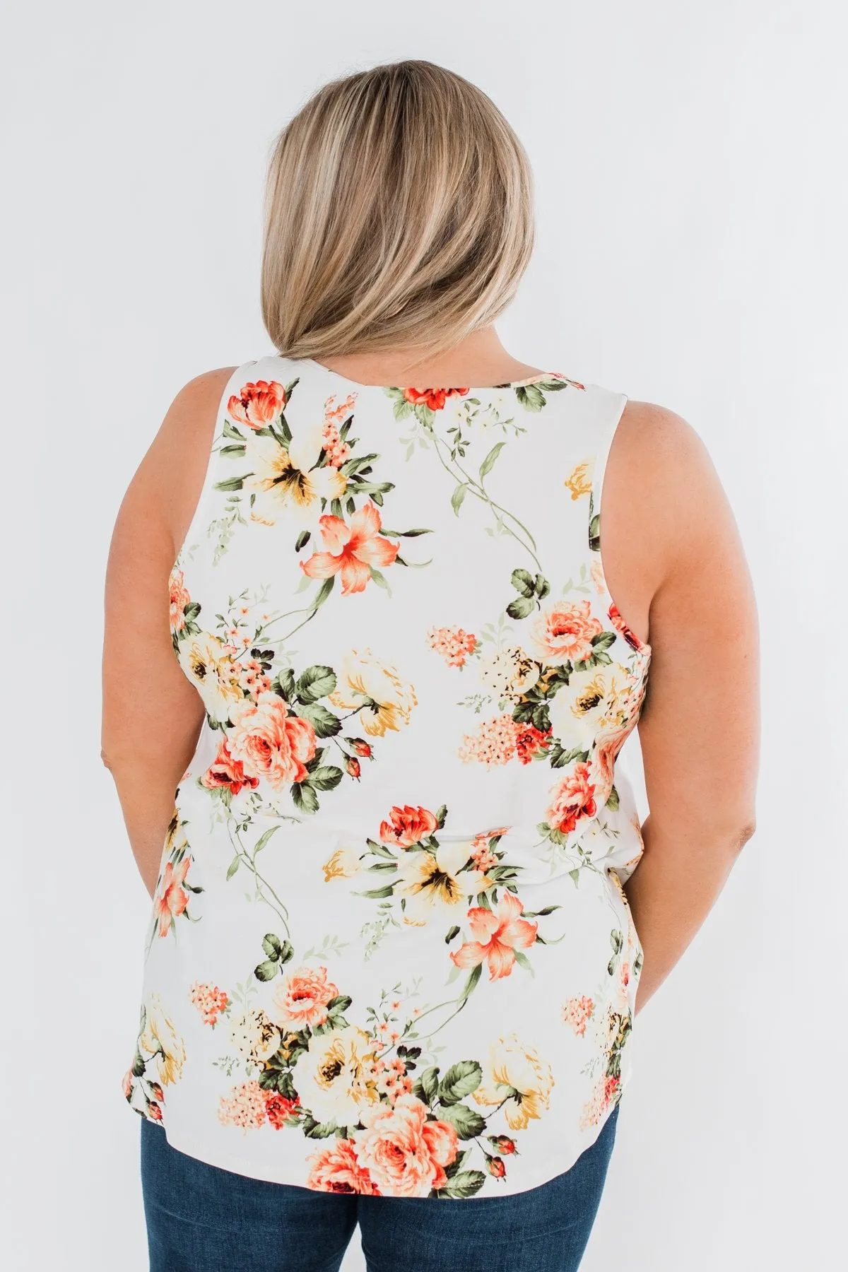 Lead Me To You Floral Tank Top- Ivory
