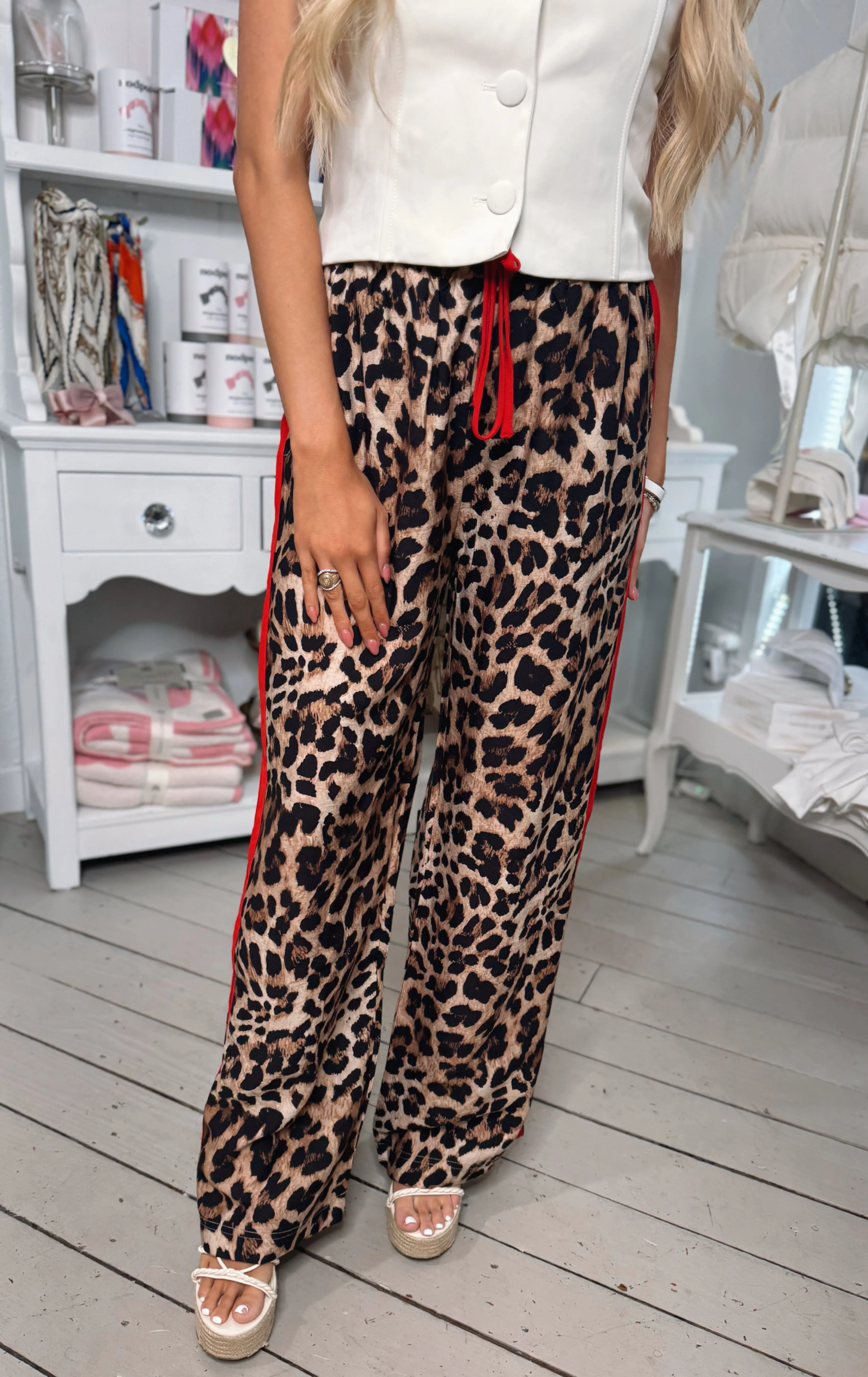 Leopard Drawstring Pants