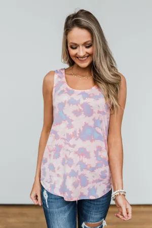 Let Your Smile Shine Tie Dye Tank Top- Pink
