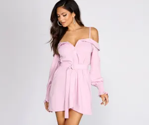 Light And Fresh Cold Graceful Shoulder Button Up Tunic