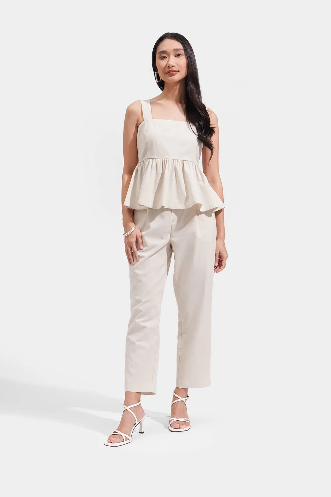 Linen Peplum Top