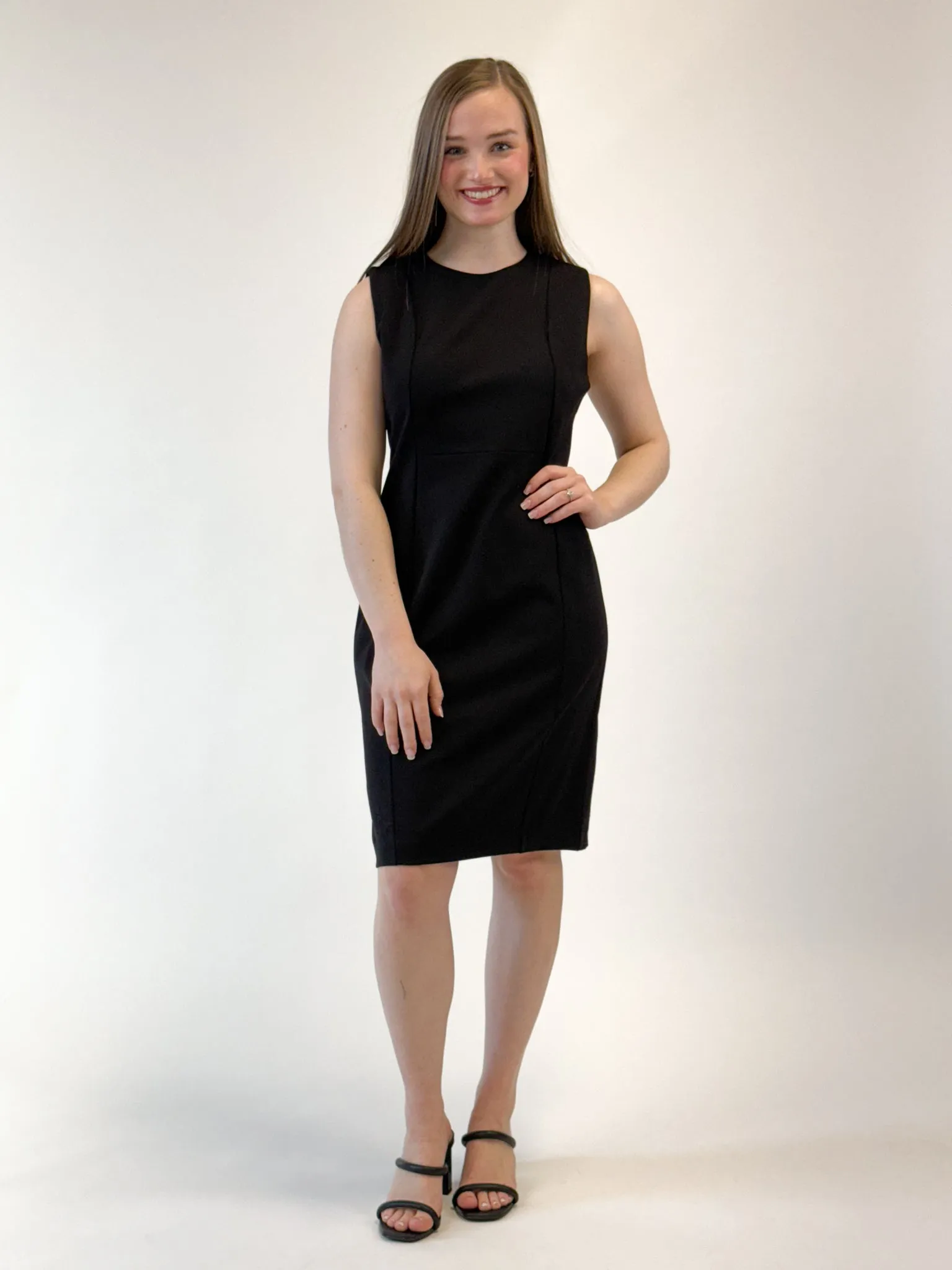Liverpool Sleeveless Sheath Dress - Black