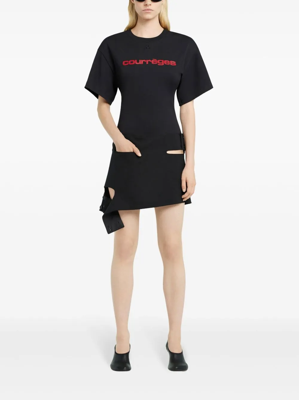 Logo cotton belted t-shirt