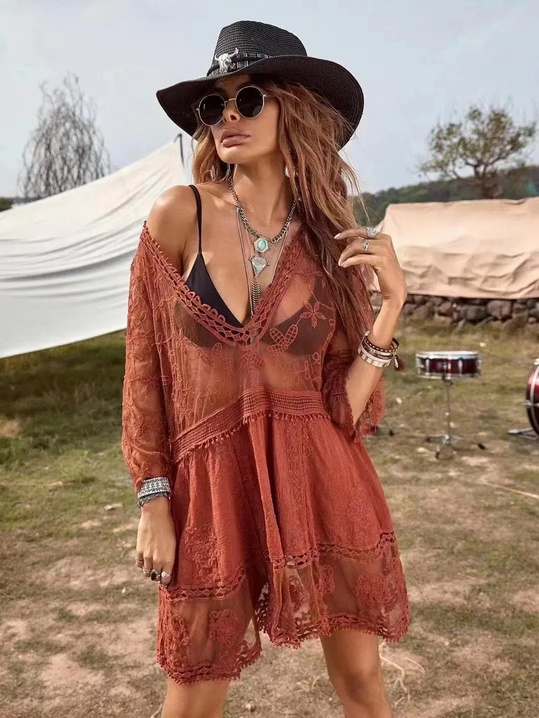 Loose Beach Dress Tunic, Beach Cover up, Pool Party Dress, Boho Fashion