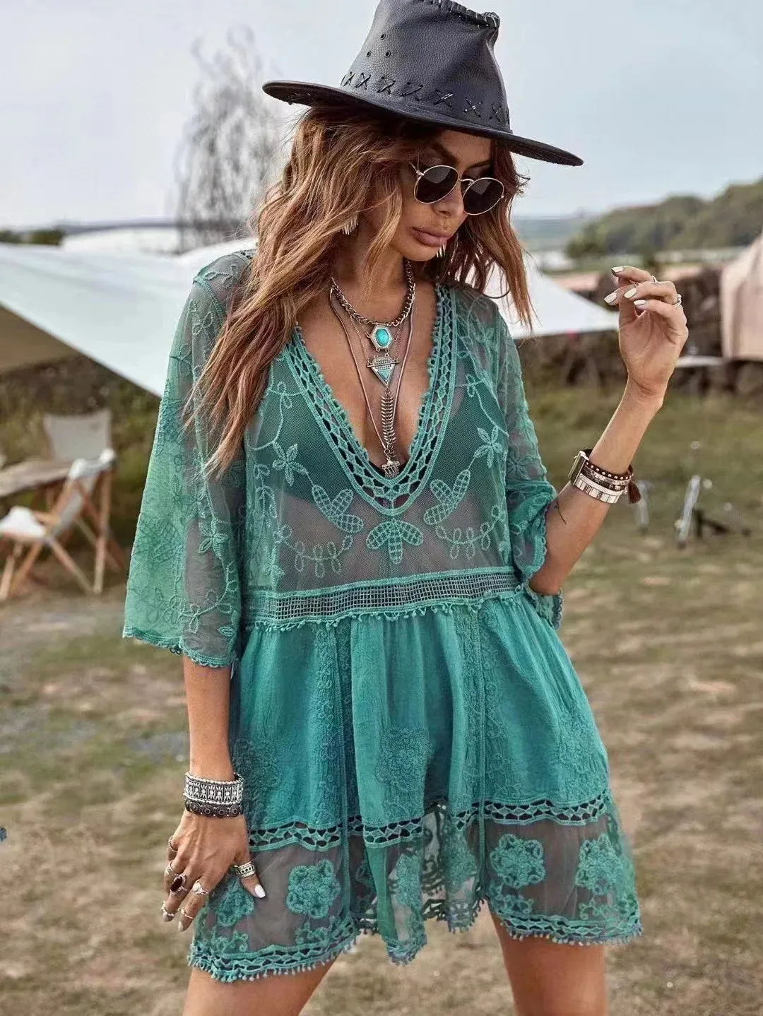 Loose Beach Dress Tunic, Beach Cover up, Pool Party Dress, Boho Fashion