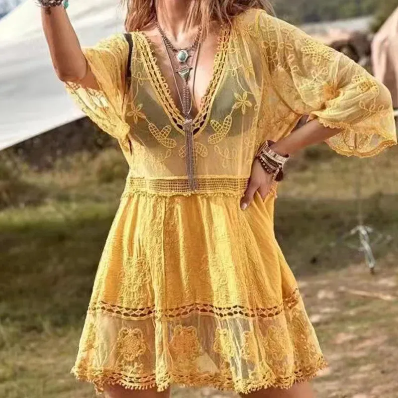 Loose Beach Dress Tunic, Beach Cover up, Pool Party Dress, Boho Fashion