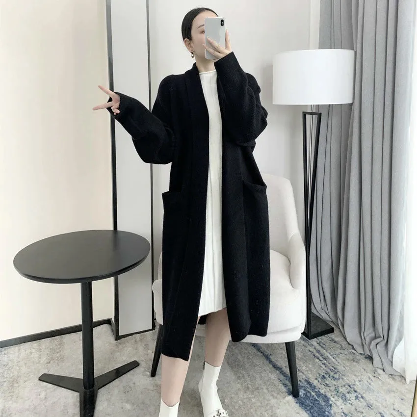 Loose Thick Belted Long Cardigan Coat