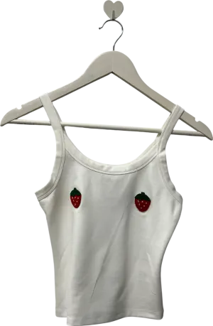 Lovers and Friends White Strawberry Tank Top UK XS