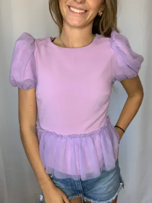 Luna- Mesh Ruffle Top
