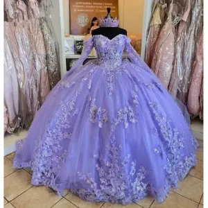 Luxury Glittering Lavender Quinceanera Dresses Birthday Party Prom Princess Ball Gown Vestidos De 15 Anos Corset