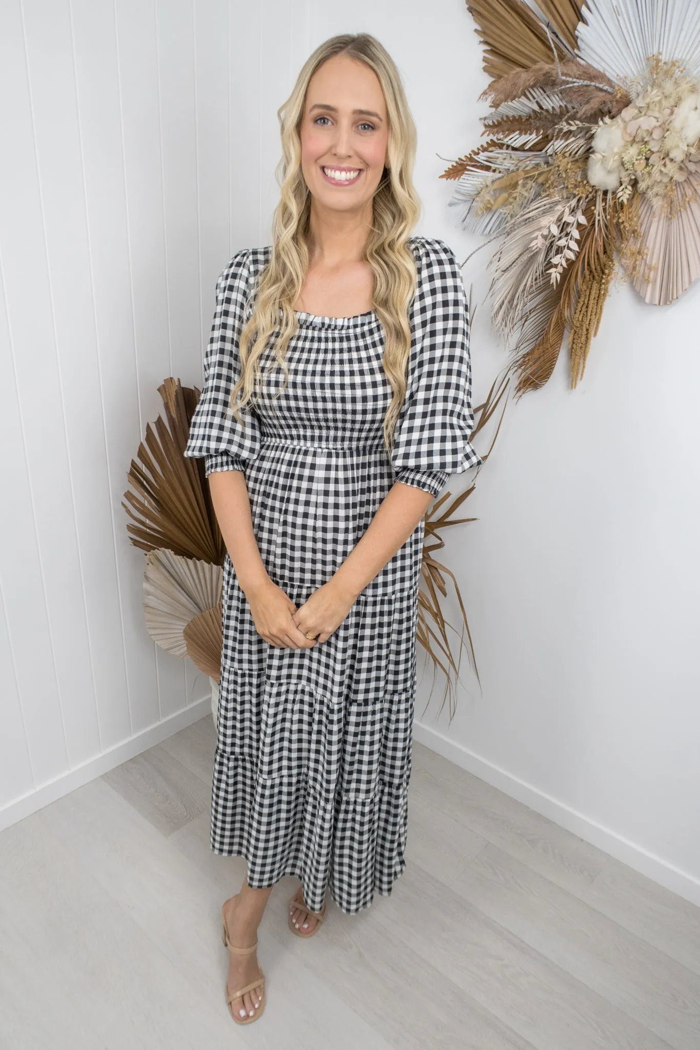 Maddy Dress- Black/white gingham