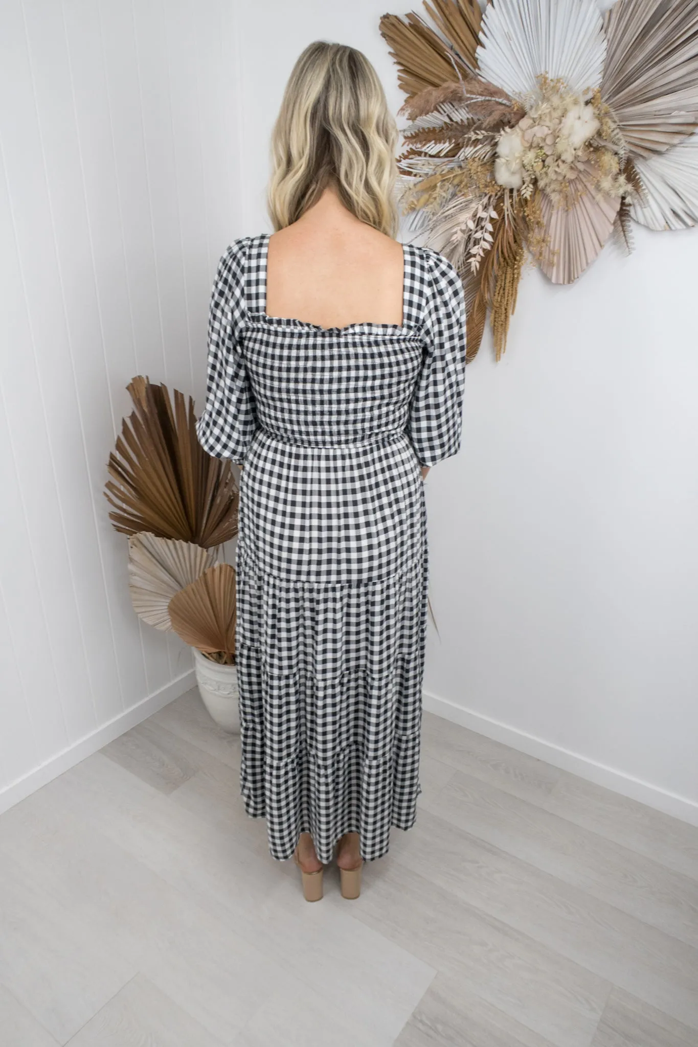 Maddy Dress- Black/white gingham