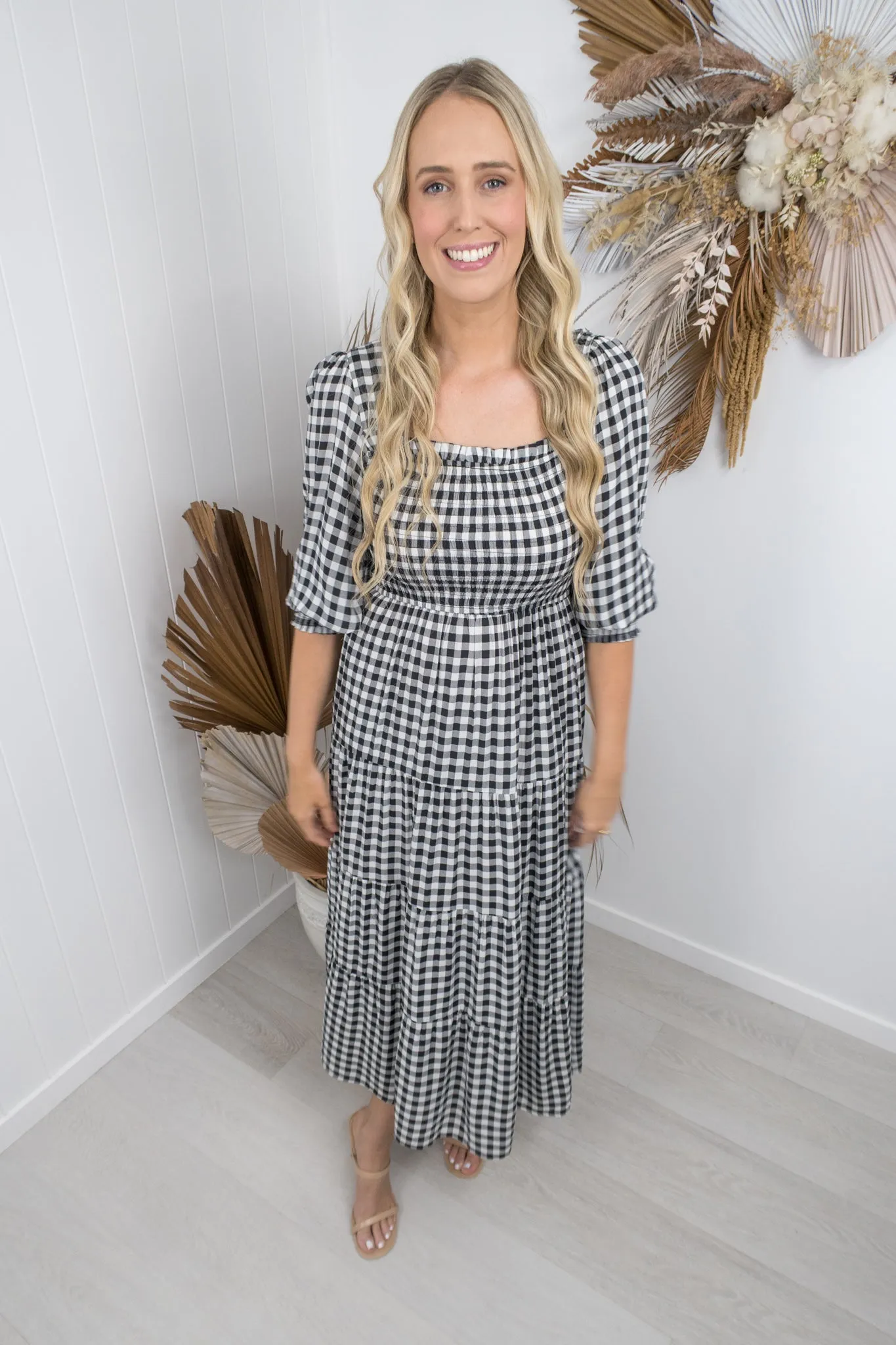 Maddy Dress- Black/white gingham