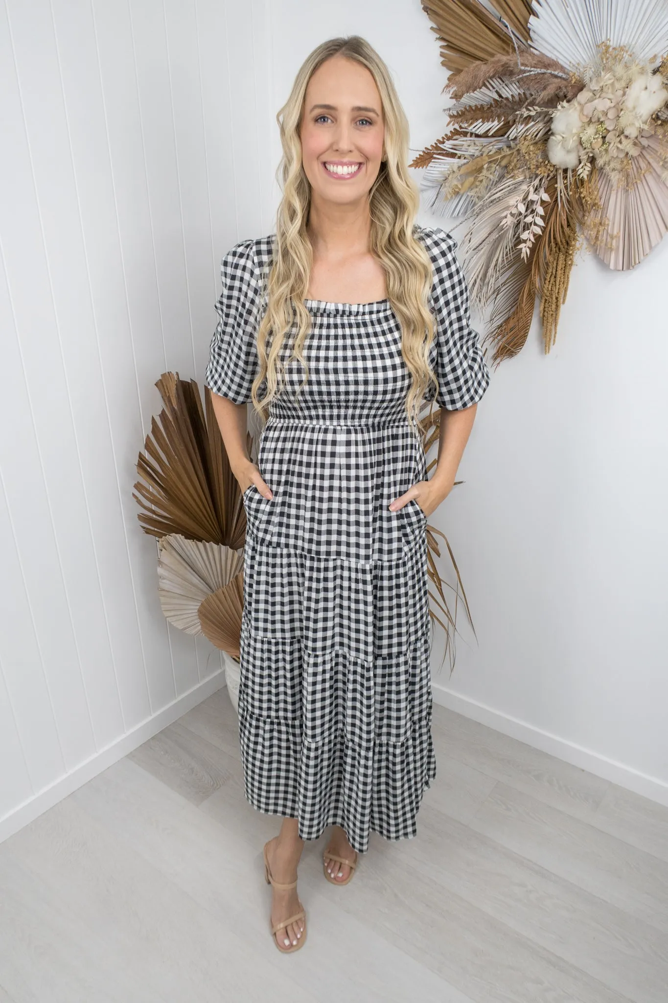 Maddy Dress- Black/white gingham