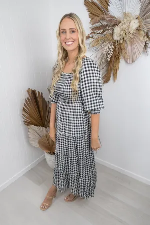 Maddy Dress- Black/white gingham