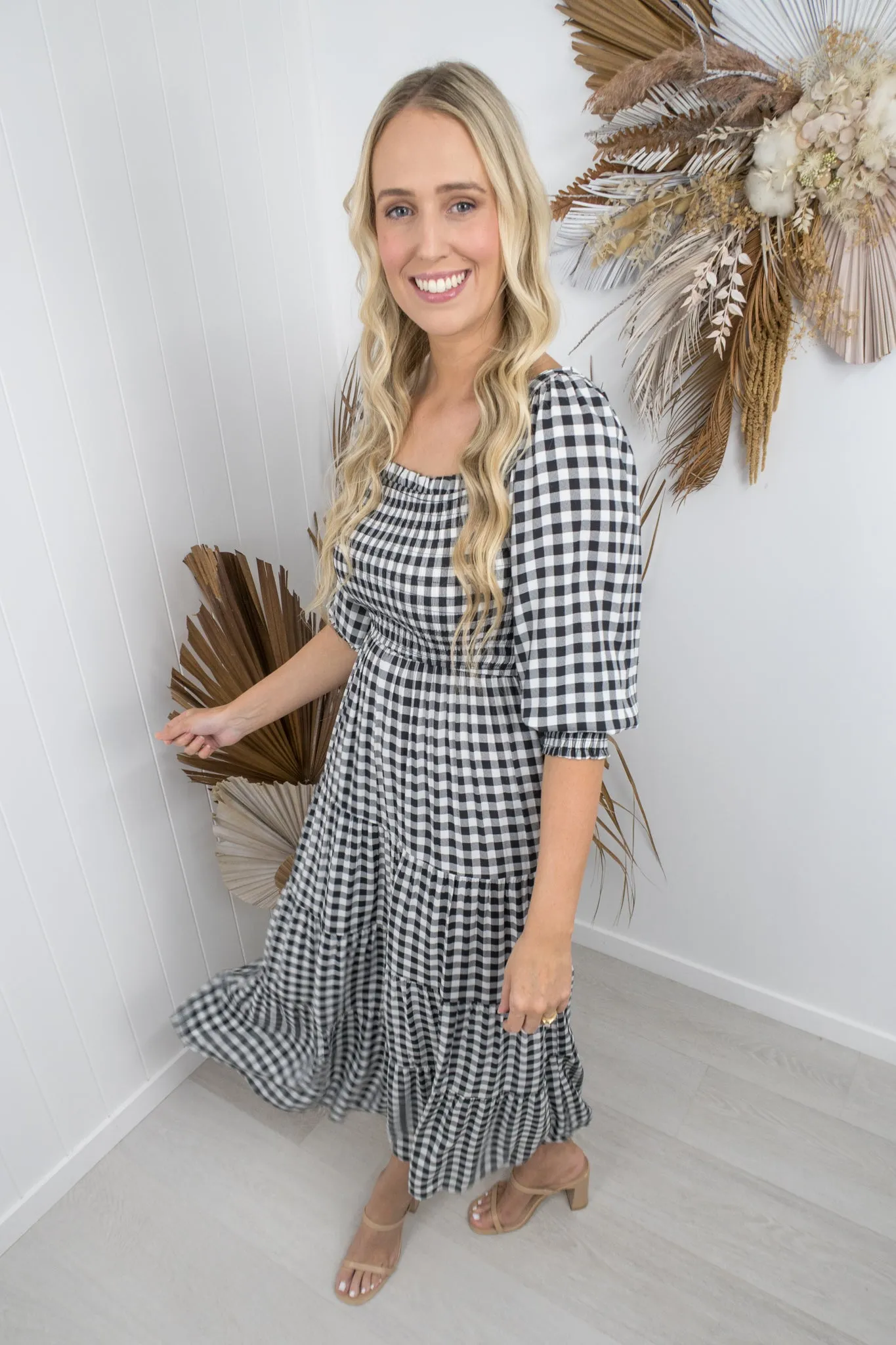 Maddy Dress- Black/white gingham