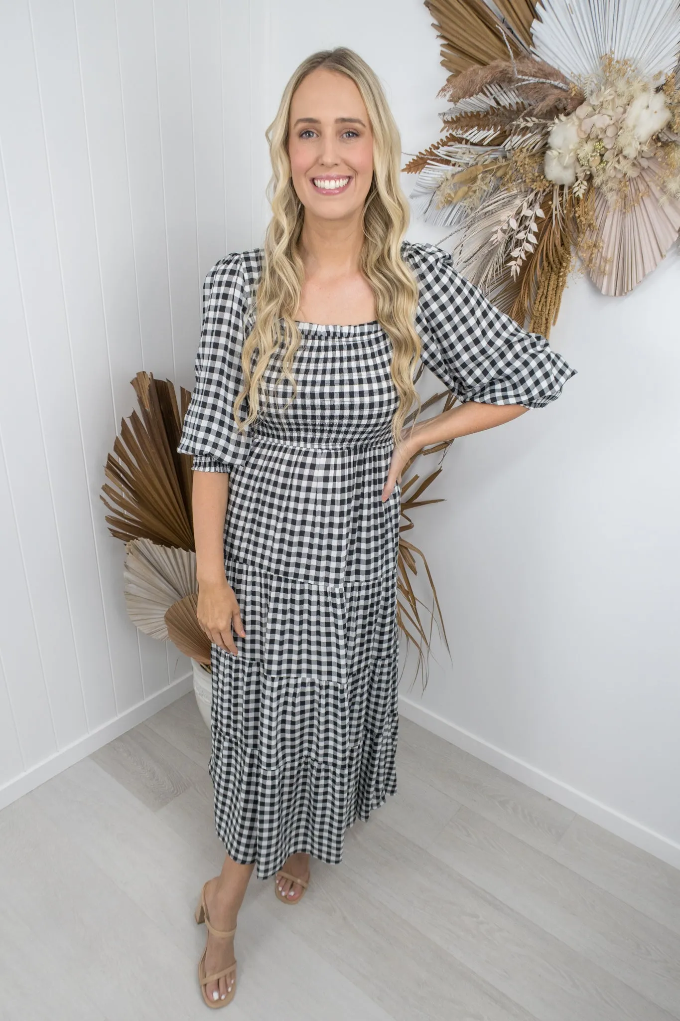 Maddy Dress- Black/white gingham