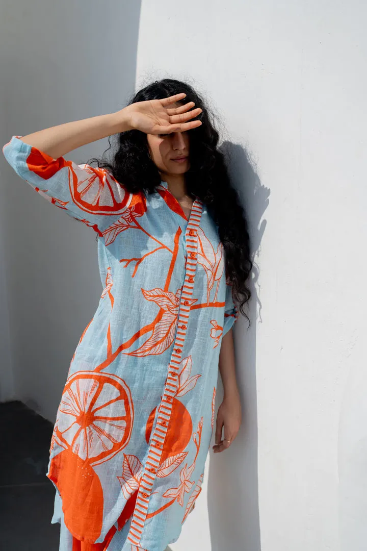 Mandarin Print Cotton Co-Ord