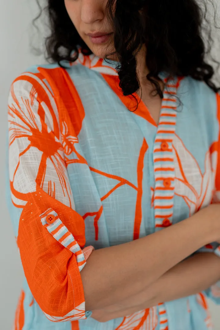 Mandarin Print Cotton Co-Ord