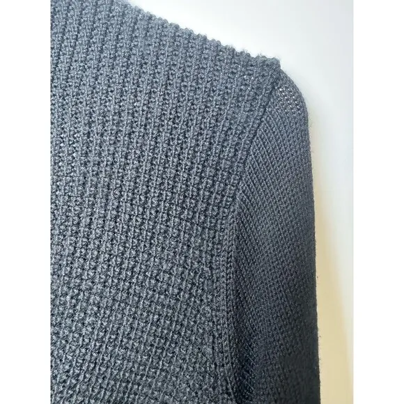 Margaret O’Leary Wool Tunic Cardigan Small Black Knit Lagenlook Minimalist Boho
