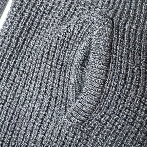 Margaret O’Leary Wool Tunic Cardigan Small Black Knit Lagenlook Minimalist Boho