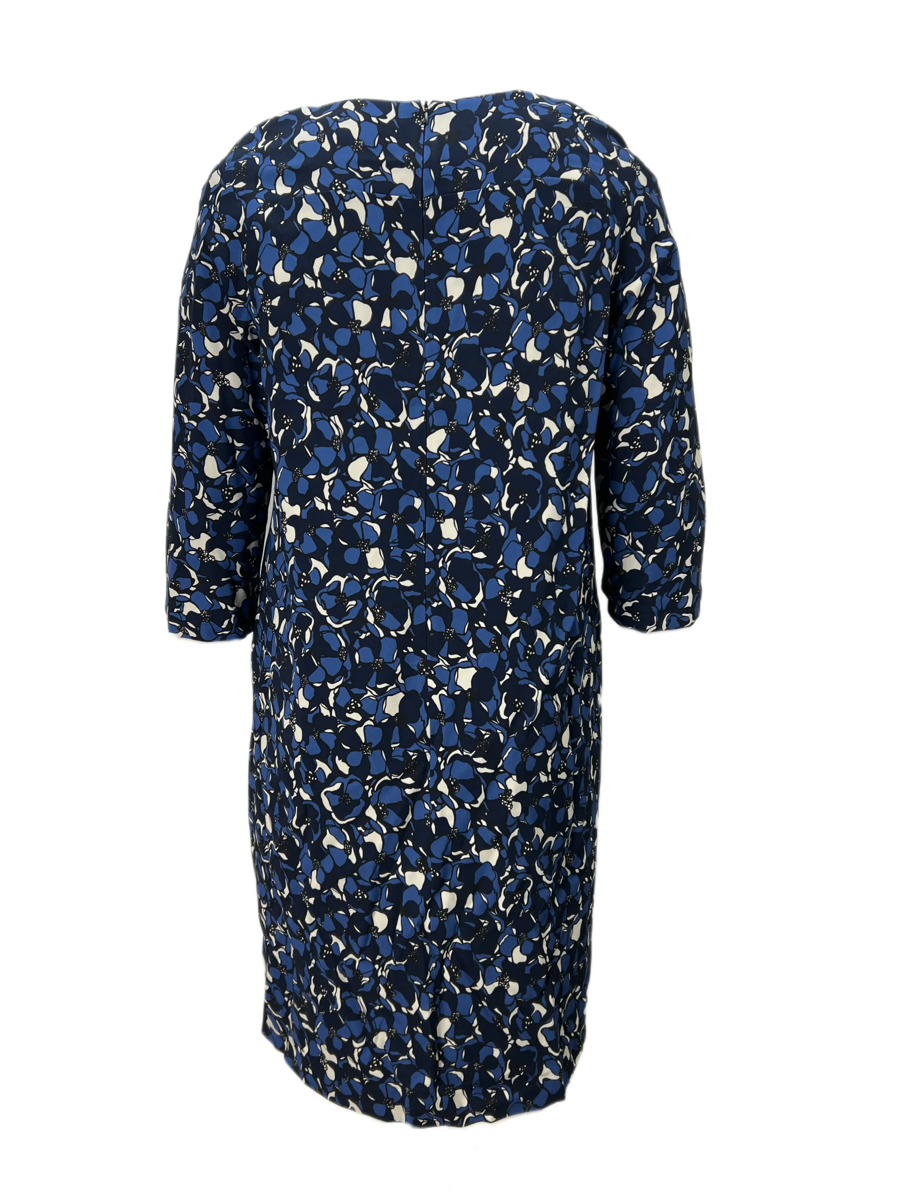 Marina Rinaldi Women's Blue Depliant Floral Printed Sheath Dress NWT