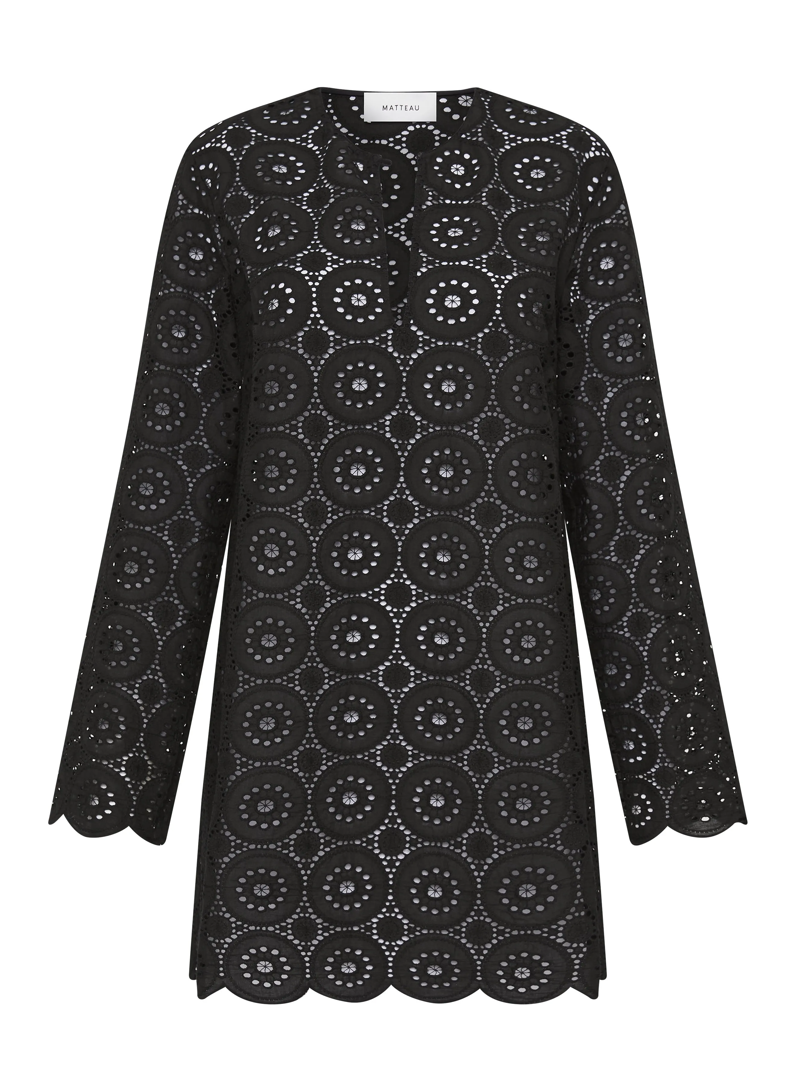 Matteau Broderie Tunic Dress in Black