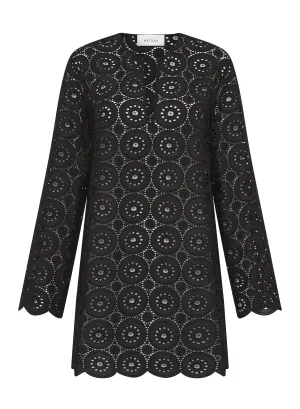 Matteau Broderie Tunic Dress in Black